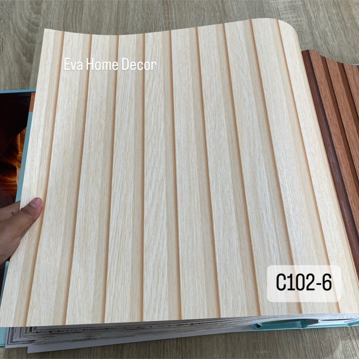 Wallpaper Premium Vinyl Dinding Motif Kayu Silver Abu Coklat Aesthetic