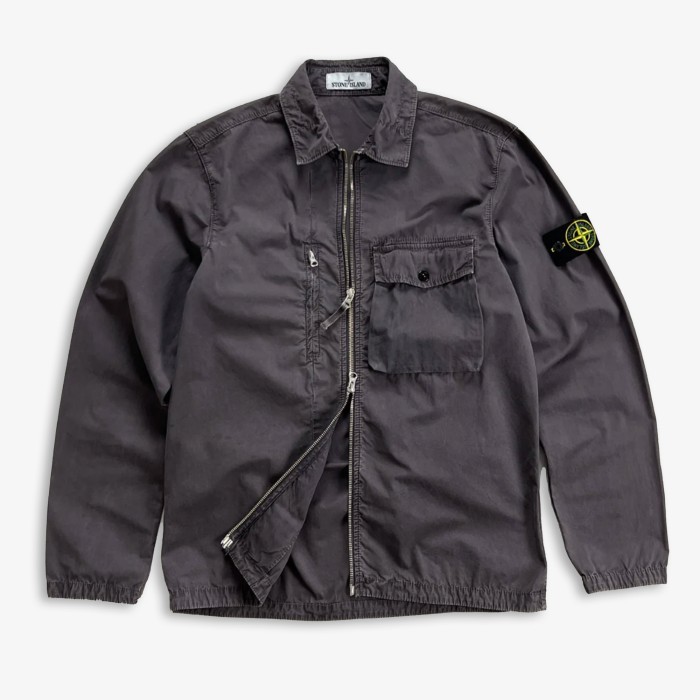 Terbaru Stone Island Zip Up Overshirt Ss19 Original Promo