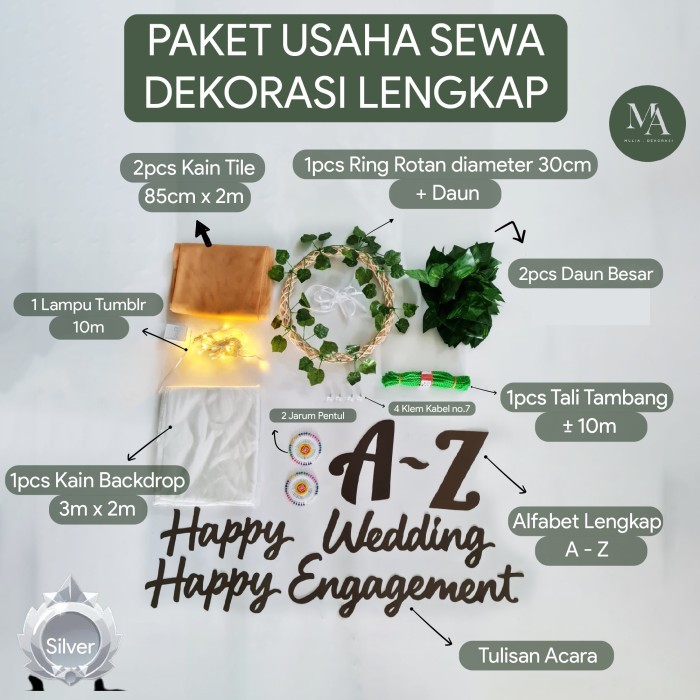 PAKET USAHA BISNIS JASA SEWA DEKORASI BACKDROP LAMARAN NIKAHAN MULIA