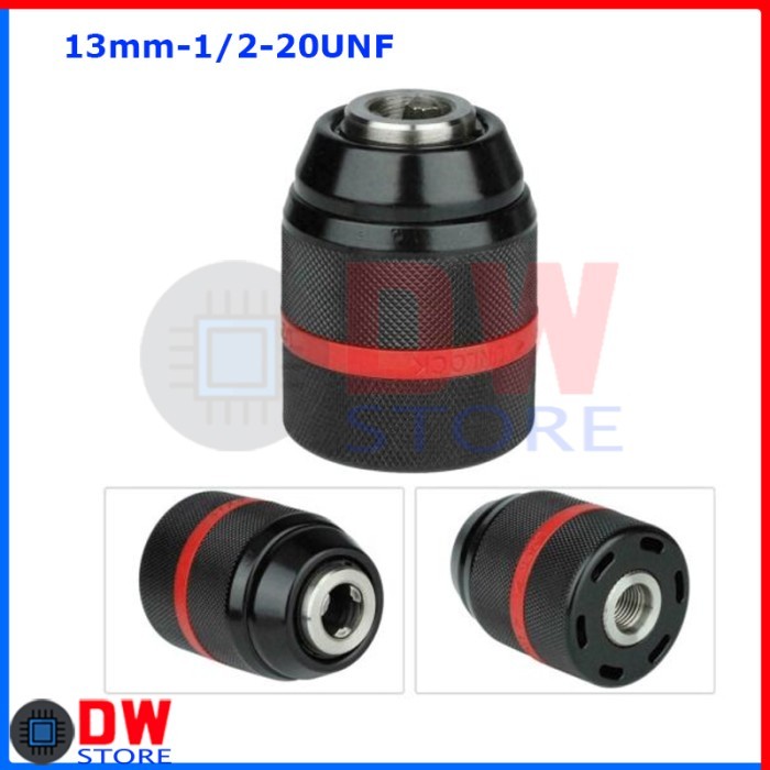 Kepala Bor Metal Keyless Drill Chuck 10Mm 3/8-24Unf & 13Mm 1/2-20Unf