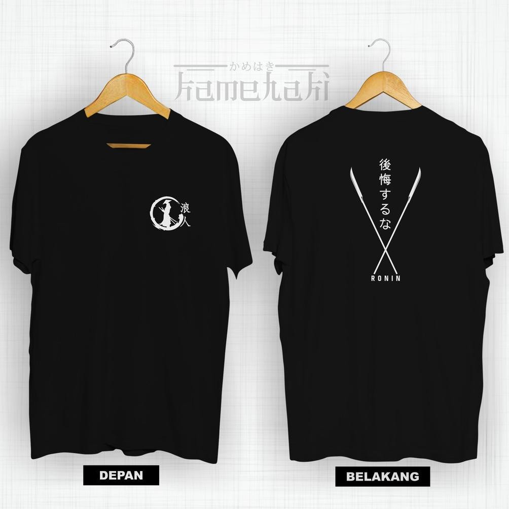 Promo Kaos Jepang Ronin Naginata Db. Kaos Tulisan Jepang Kaos Samurai Kaos Anime Cosplay Terbaik
