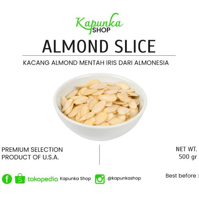 

Almond Slice panggang 500gr/Roasted almond slice Berkualitas