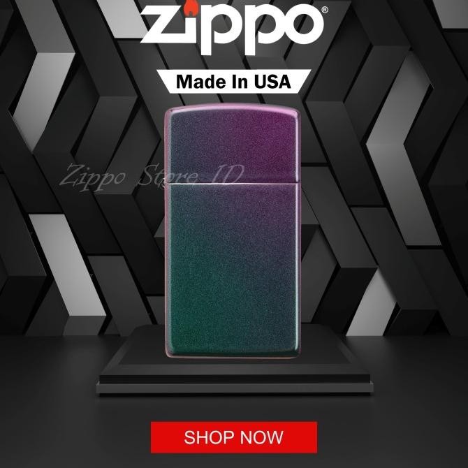 Baru Korek Zippo Original Slim Iridescent 49267 Garansi Resmi USA