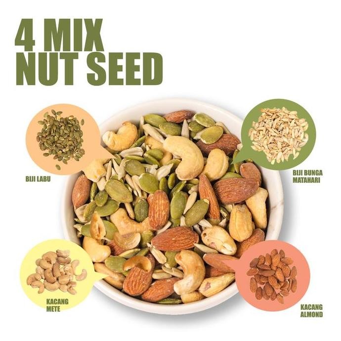 

4 MIX NUT SEED 1KG - Almond Cashew Pumpkin Seed Sunflower Seed Food Kacang Berkualitas