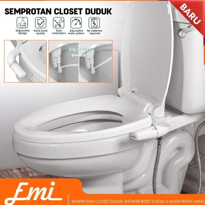 Semprotan Closet Duduk Shower Bidet 2 Hole 2 Mode Right Hand Jet Spray