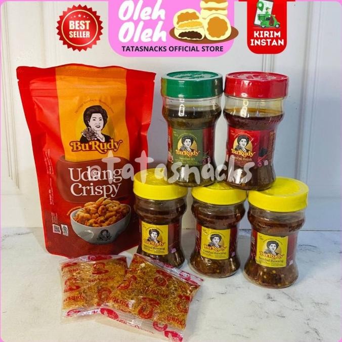 

PAKET SAMBAL BU RUDY D : 1 UDANG + 3 BAWANG + 1 TERASI + 1 IJO ORIGINAL