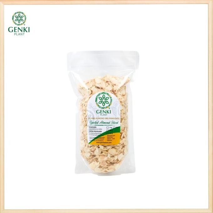 

Genki Plant Kacang Almond Panggang / Roasted Almond Sliced - 500 g Berkualitas