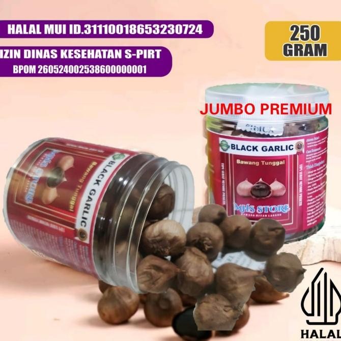 

BAWANG PUTIH HITAM TUNGGAL-BAWANG HITAM LANANG -BLACK GARLIC 1/4 GR ORIGINAL