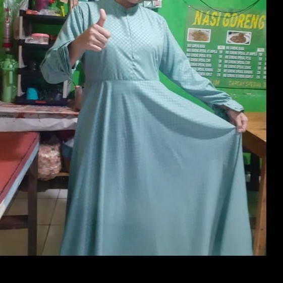 Gamis Hermosa Motif Tartan Warna Biru Wardah Original By Hermosa Belum