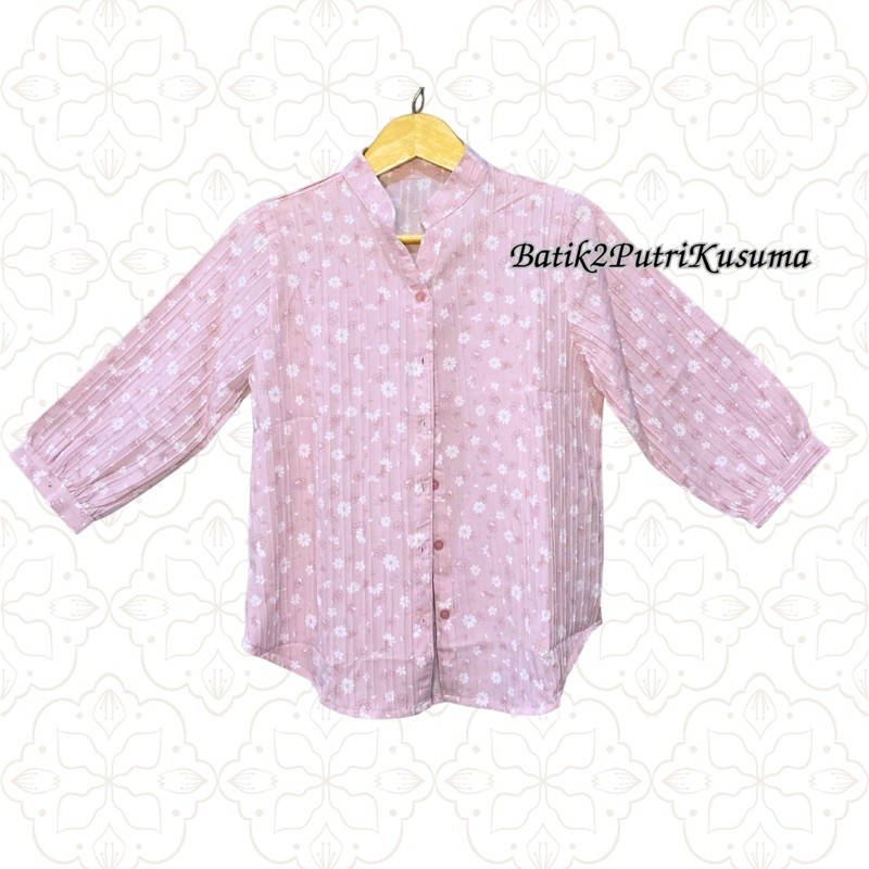 Kemeja Kuliah Murah Kekinian / Blouse Wanita Murah / Motif Bunga-bunga