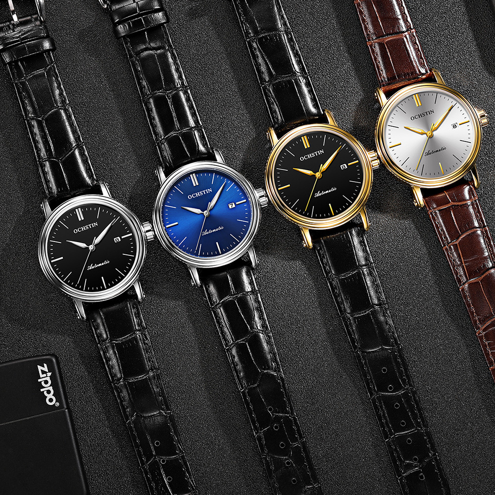 2022 New OCHSTIN Man Watch Leather Strap Mens Watches Top Brand Luxury Waterproof Bussiness