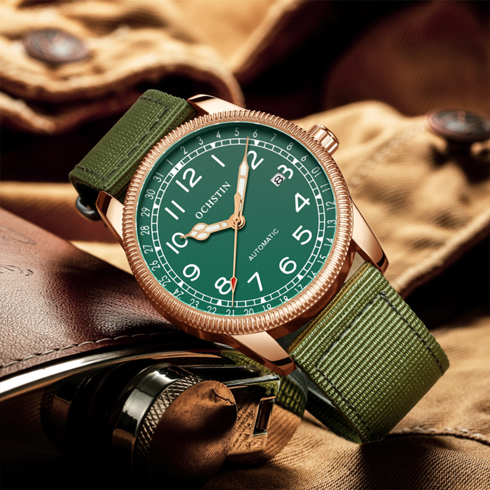 Men Watch Man Automatic Mechanical Watches Leather Wristwatch Waterproof Top Brand Luxury OCHSTIN