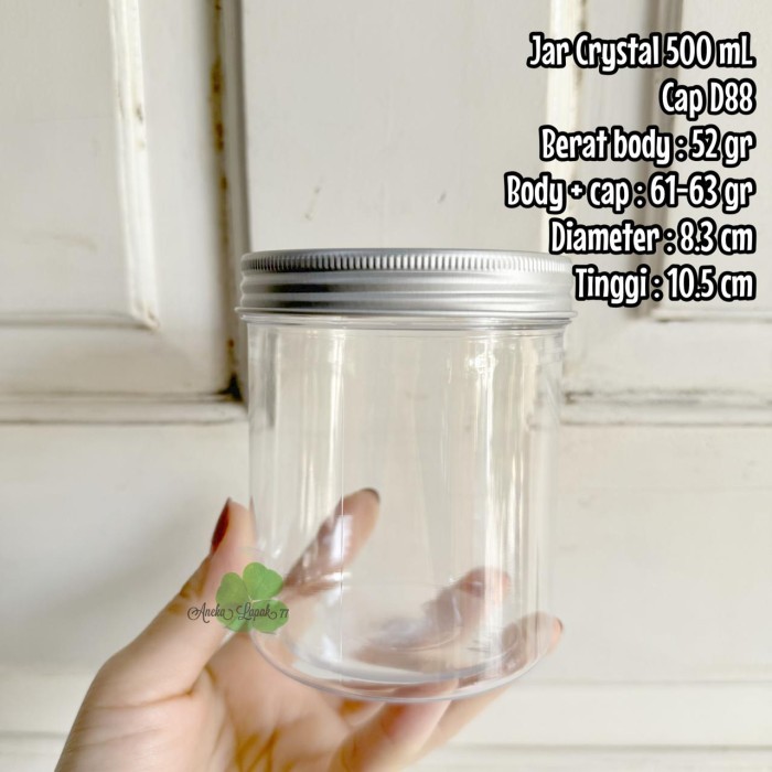 Jar Toples Kue Nastar Premium Crystal 500 Ml Tutup Alumunium