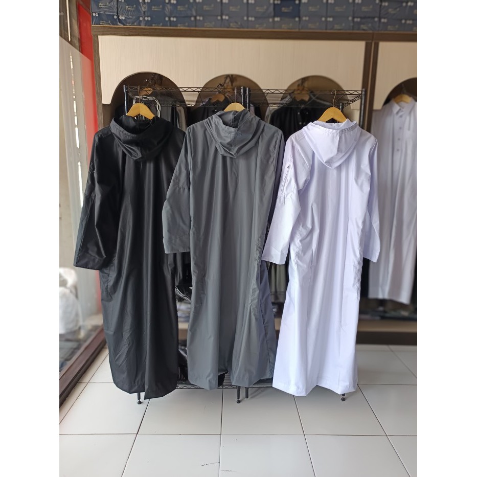 Terbaru Baju Jubah Gamis Hoodie Tudung Pria Dewasa Hamada Matt Katun Minyak Promo