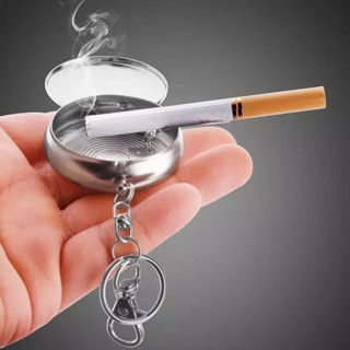 TERBARU Mini Asbak dengan Gantungan Kunci Bulat Portable Asbak