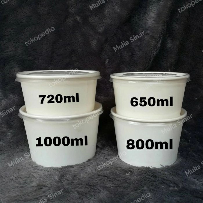 READY PAPER BOWL 1000ML + TUTUP / MANGKUK KERTAS 1000ML + TUTUP