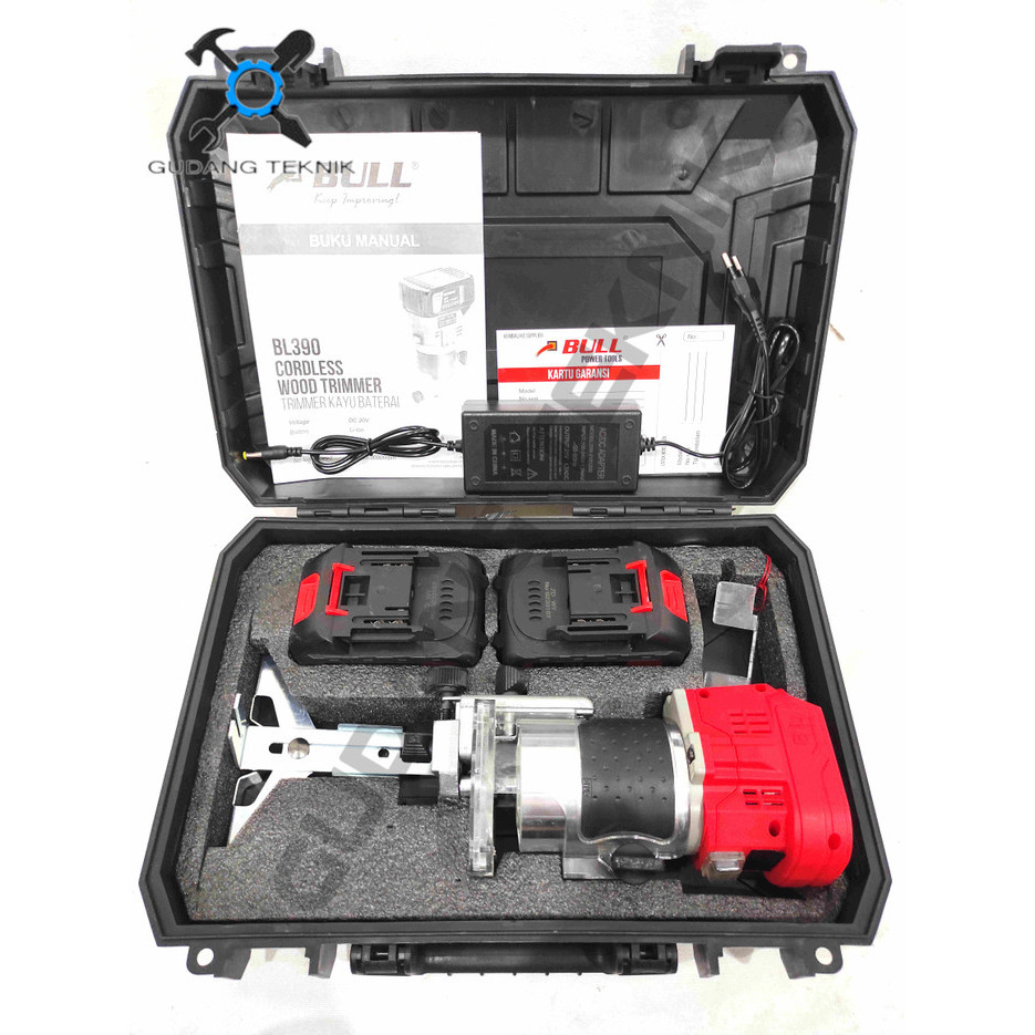 Mesin Trimmer CORDLESS BULL BL390 Profil Kayu Router Trimer BATERAI