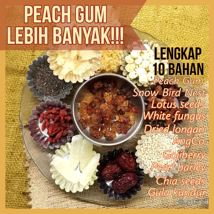 

Paket Peach Gum Triple Collagen Dessert 300g Snow Bird Nest Snow Lotus