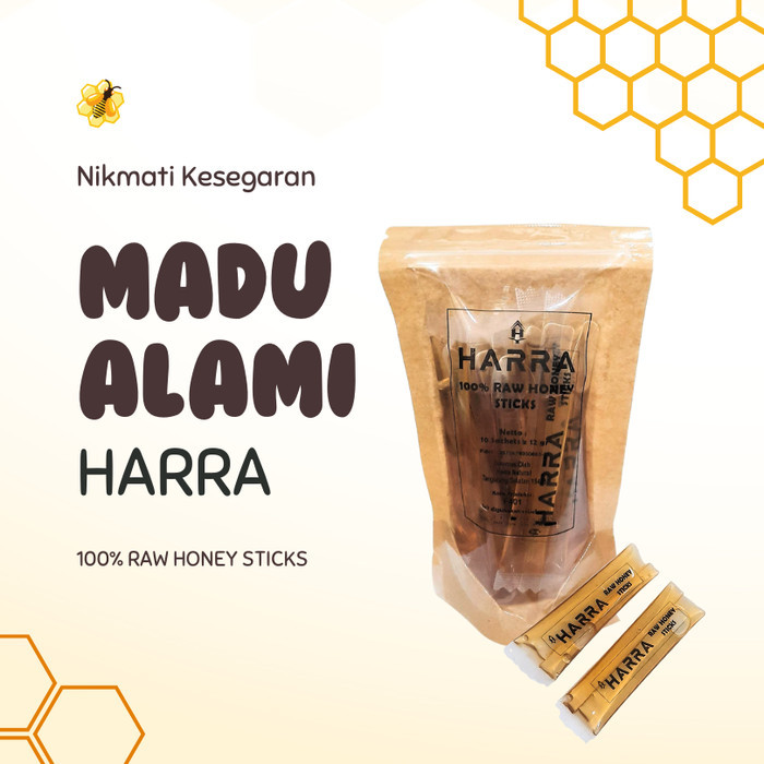 

Madu Alami HARRA 100% Raw Honey Sticks I Madu Multiflora Asli Murni Sachet Praktis Enak Bergizi I