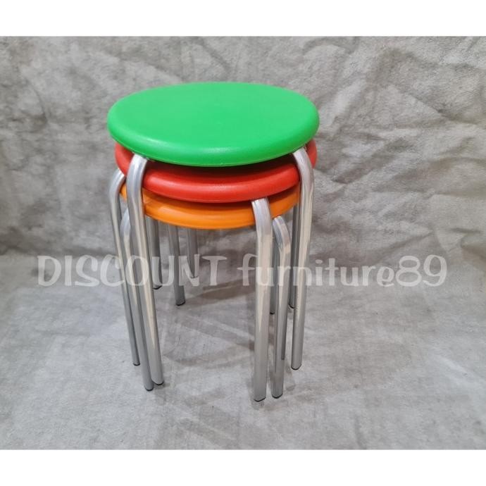 

New Kursi Bakso Plastik Kaki Besi L Chrome Anti Karat Kursi Cafe Bulat