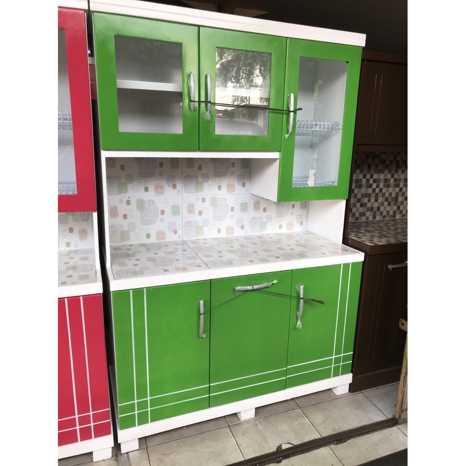 Rak Piring Kayu 3 Pintu Minimalis