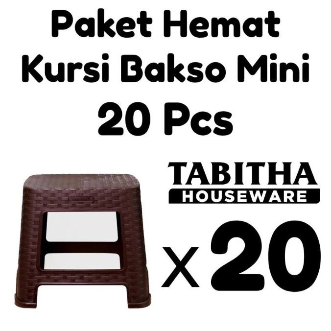 

New Tabitha Paket 20 Pcs Bangku Bakso Mini Kursi Baso Mini Kursi Pendek