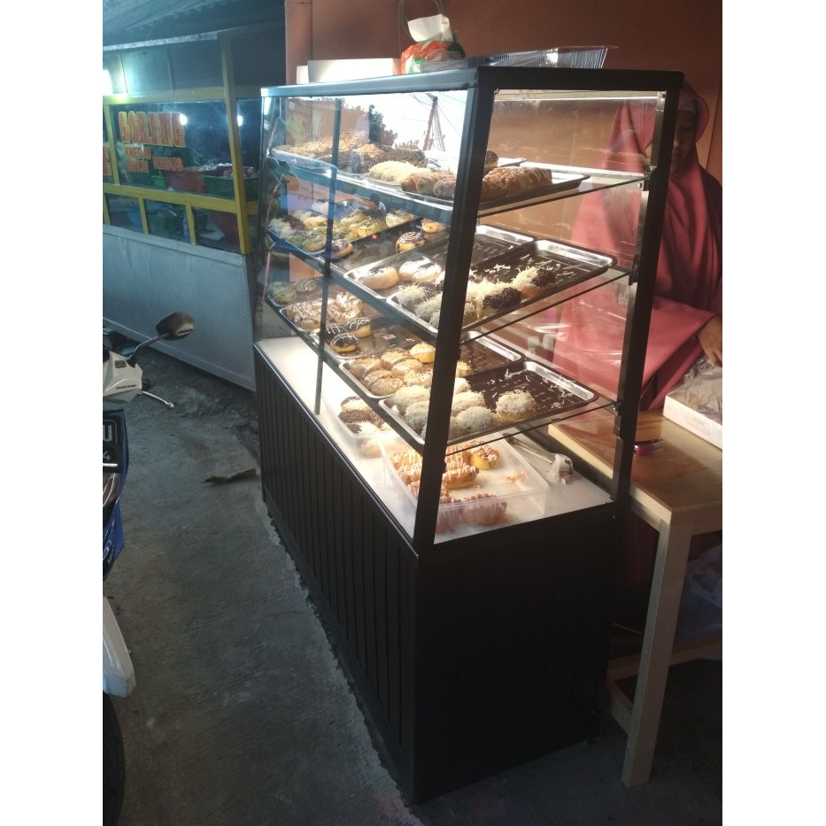 ETALASE DONAT/TEMPAT MAKANAN/ETALASE KUE/ETALASE KACA