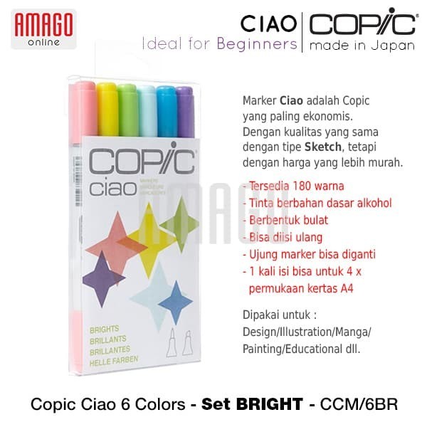 

COPIC CIAO - 6 COLOR SET BRIGHT - CCM/6BR