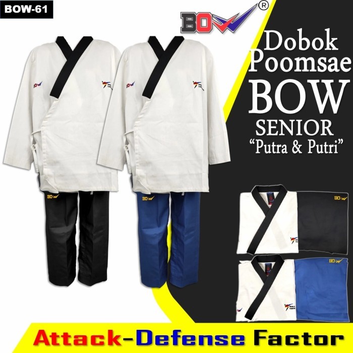 Original.. Dobok Baju Taekwondo Poomsae Poomsae Senior Bow Putra Dan Putri