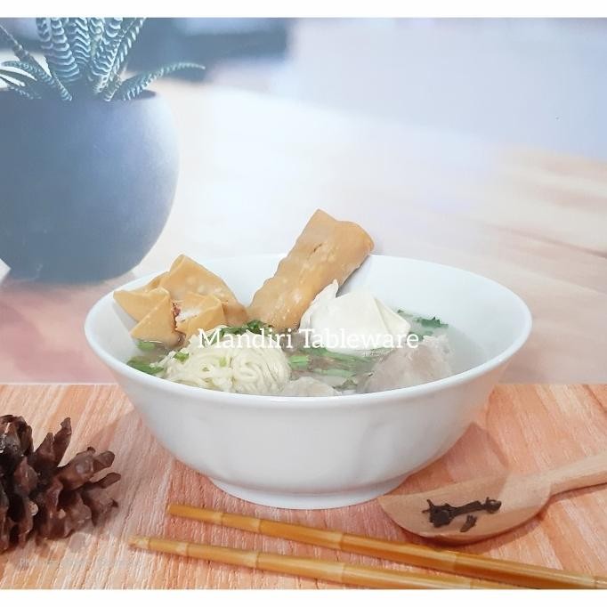 

New Mangkok Bakso Keramik Putih Polos / Ukuran 7 Inch