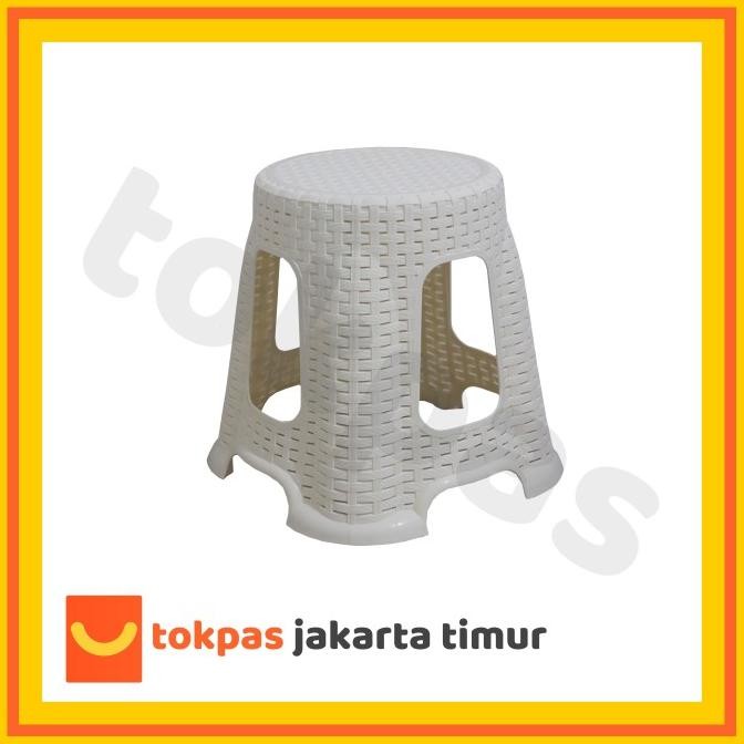 

New Bangku Bulat Motif Anyam Plastik Kursi Bakso Venice Chair Hawaii 6127