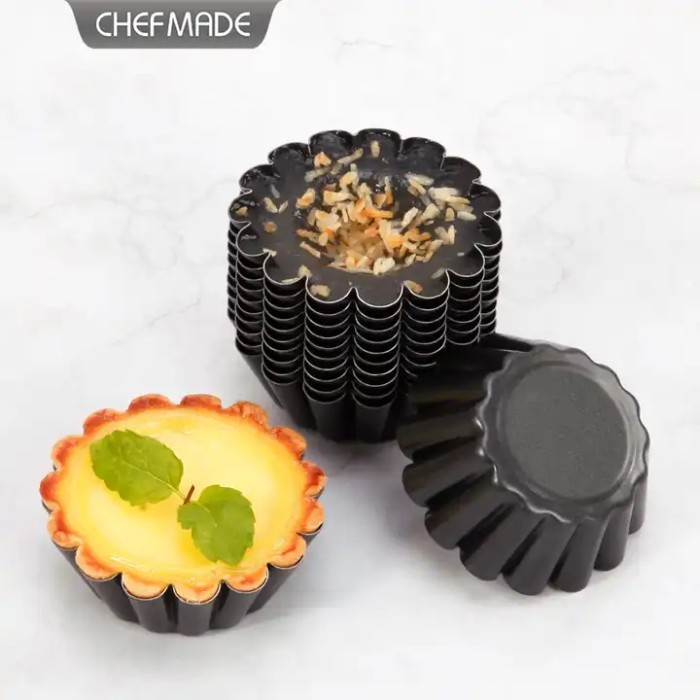 

TERBARU CETAKAN TARTLET/ CETAKAN PIE ISI 12 PCS/ NON STICK 2.5 INCH TART PAN SET CHEFMADE - WK9977