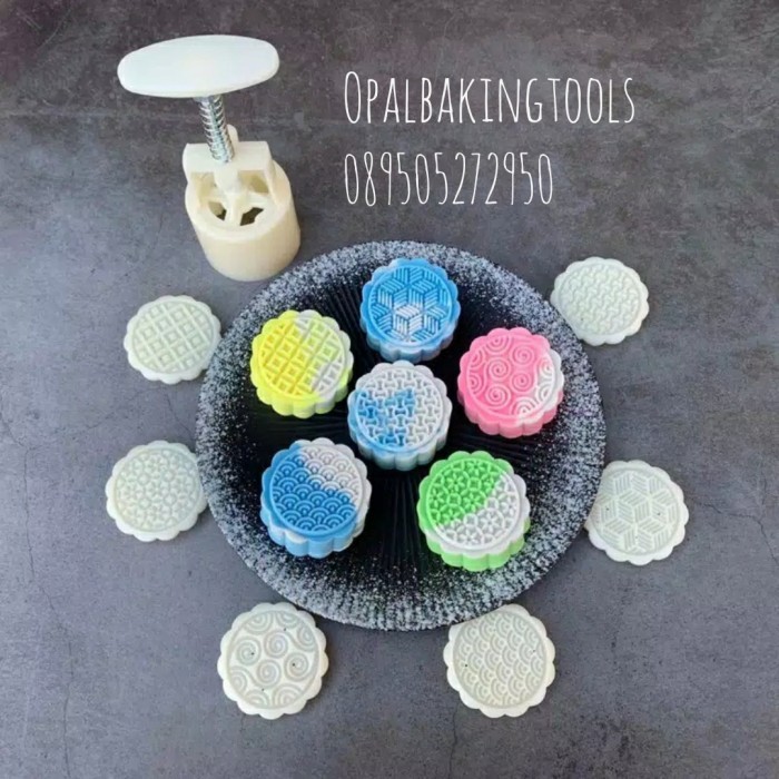 

READY 6 MODEL MOONCAKE MOLD CETAKAN KUE BULAN MOON CAKE 63GR