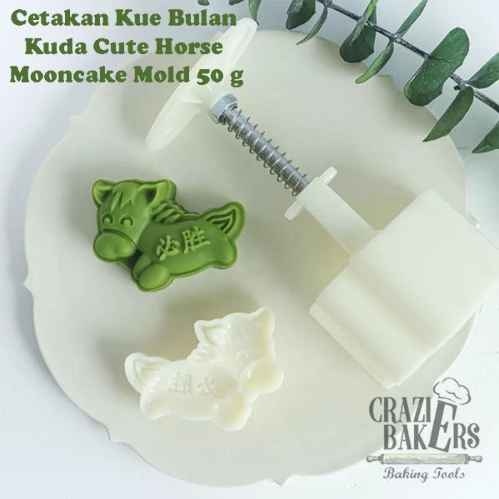 

BEST CETAKAN KUE BULAN KUDA CUTE HORSE MOONCAKE MOLD 50 G
