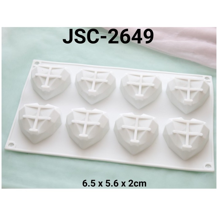 

TERLARIS JSC-2649 CETAKAN SILIKON PUDING ENTREMET CREAM CAKE HEART HATI PERMATA