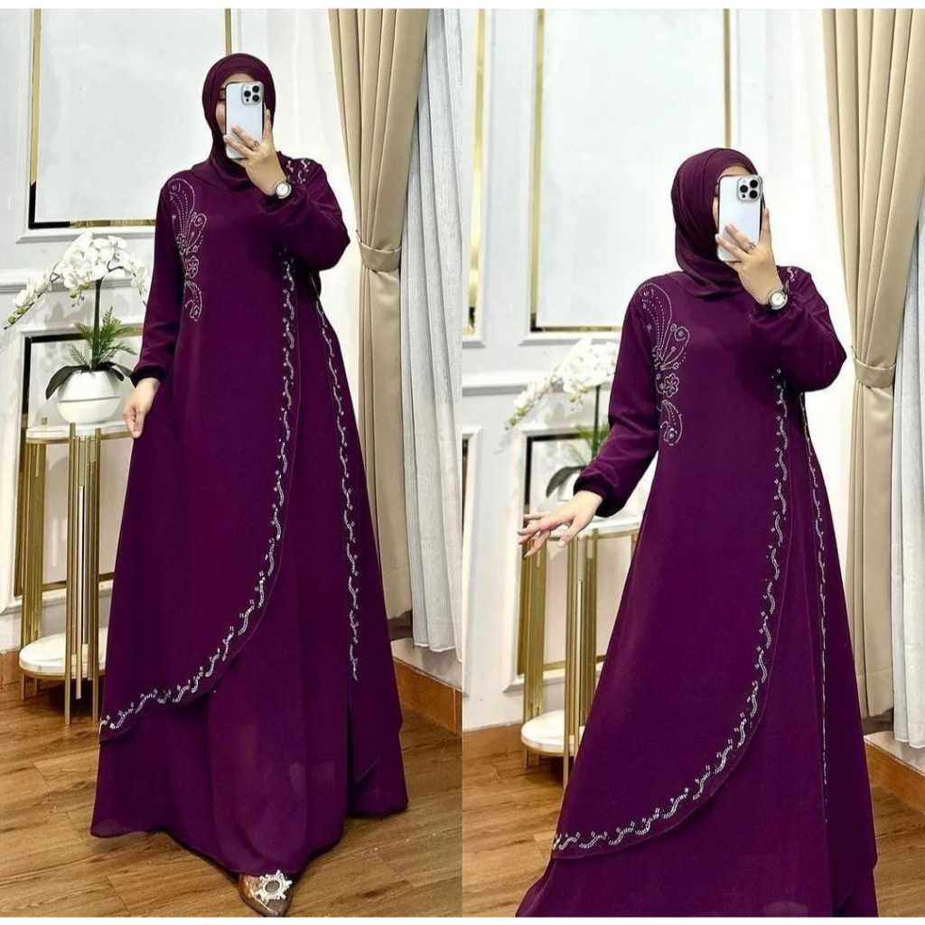 Dress Muslim Famis Busana Muslim Pakaian Fitri Gmiss Bumil Baju Muslim Cewek Games Kondangan Ibu2 Ga