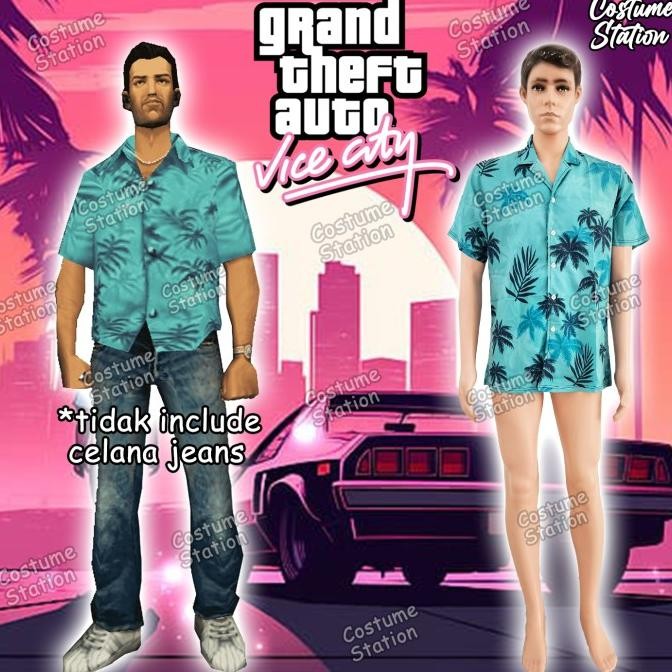 KOSTUM PRIA Kostum Tommy Vercetti / Costume Baju Game GTA Vice City cowo dewasa