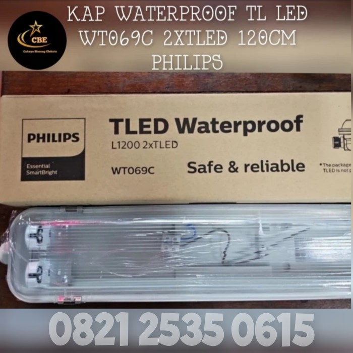 KAP WATERPROOF TL LED WT069C 2XTLED L1200 PHILIPS ( TANPA LAMPU)