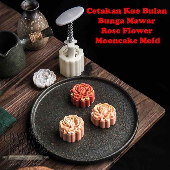 

TERLARIS CETAKAN KUE BULAN ROSE FLOWER BUNGA MAWAR MOONCAKE MOLD