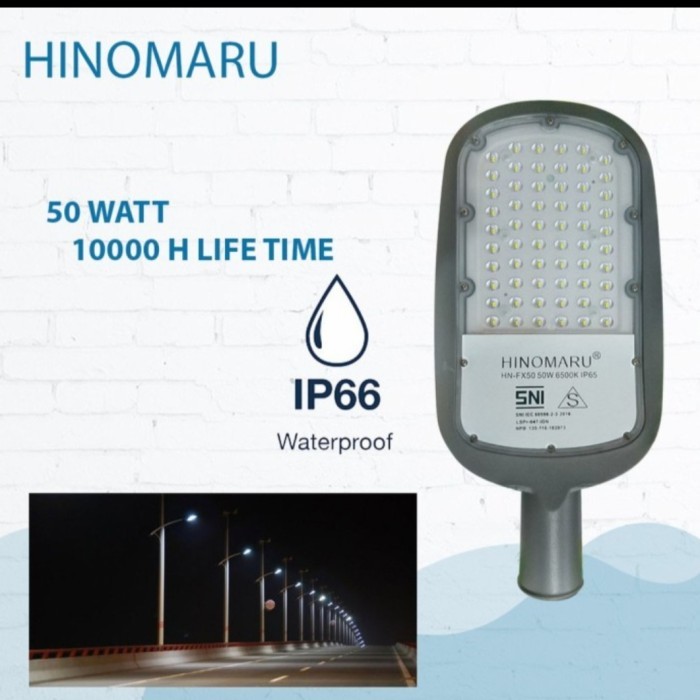 lampu jalan pju/pju led 50wat full hinomaru SNi