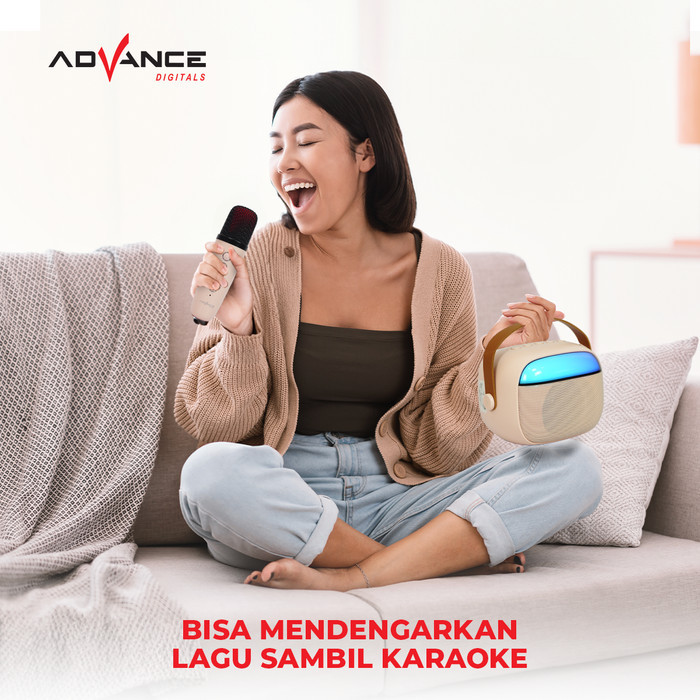 Speaker Advance V6 Portable LED 2 MIC Karaoke Bluetooth