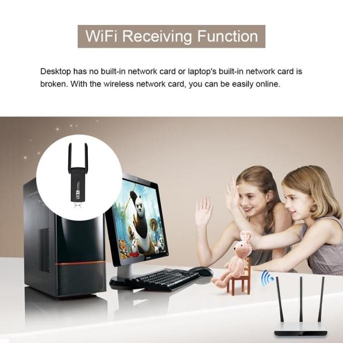Murah Usb Wifi Adapter Dual Band 3.0 Antena Penguat Sinyal Pc Laptop Macbook