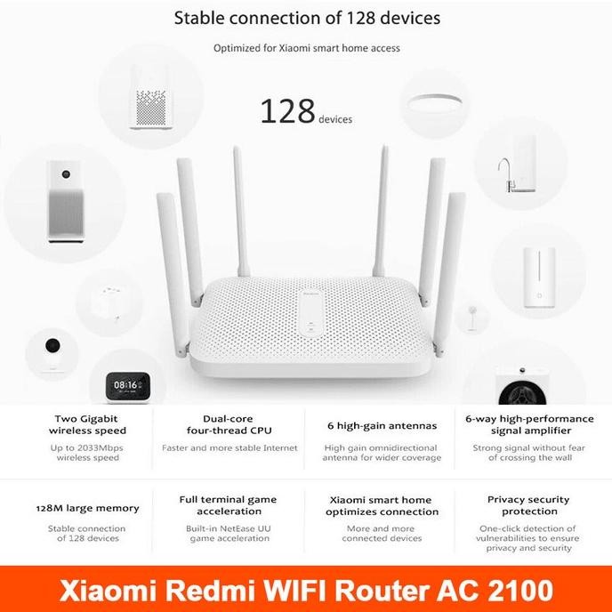 Promo Xiaomi Redmi Ac2100 Router Gigabit Dual-Band Wireless Router Wifi