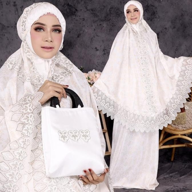 Mukenah Dewasa Sutra Jepang Bordir Mukenah Traveling Free Tas Cantik GTM