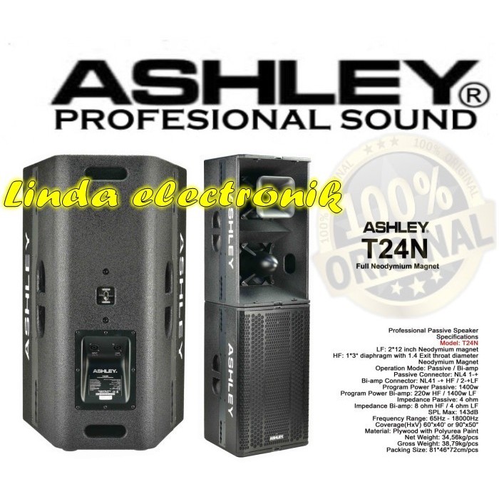 Speaker Pasif Ashley T24N 12'' 1Bh Ashley T24N Original