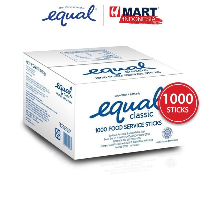 

Equal Classic Sweetener - Pemanis Nol Kalori 1000 Sticks