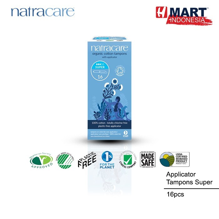

Natracare Applicator Cotton Tampons Super - Pembalut Wanita 16Pcs