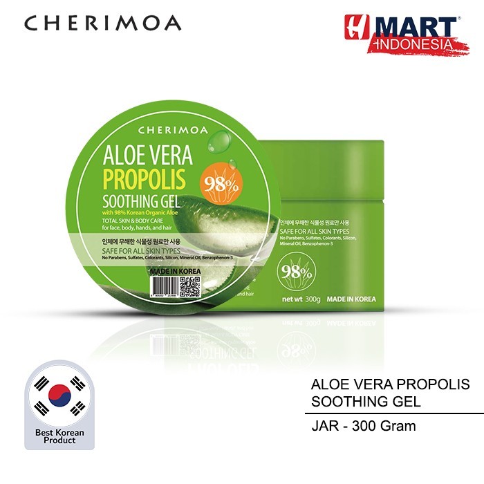 

Cherimoa Aloe Vera Propolis Korean Organic 98% Soothing Gel Jar 300G