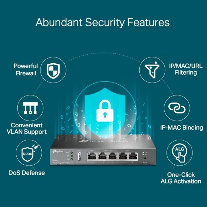 Sale Tp-Link Router Er605 Omada Gigabit Vpn Router Five Gigabit Port