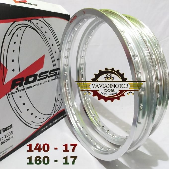 Velg Veleg Rossi Peleg Velek Pelek Rossi ukuran 140 160 ring 17 silver